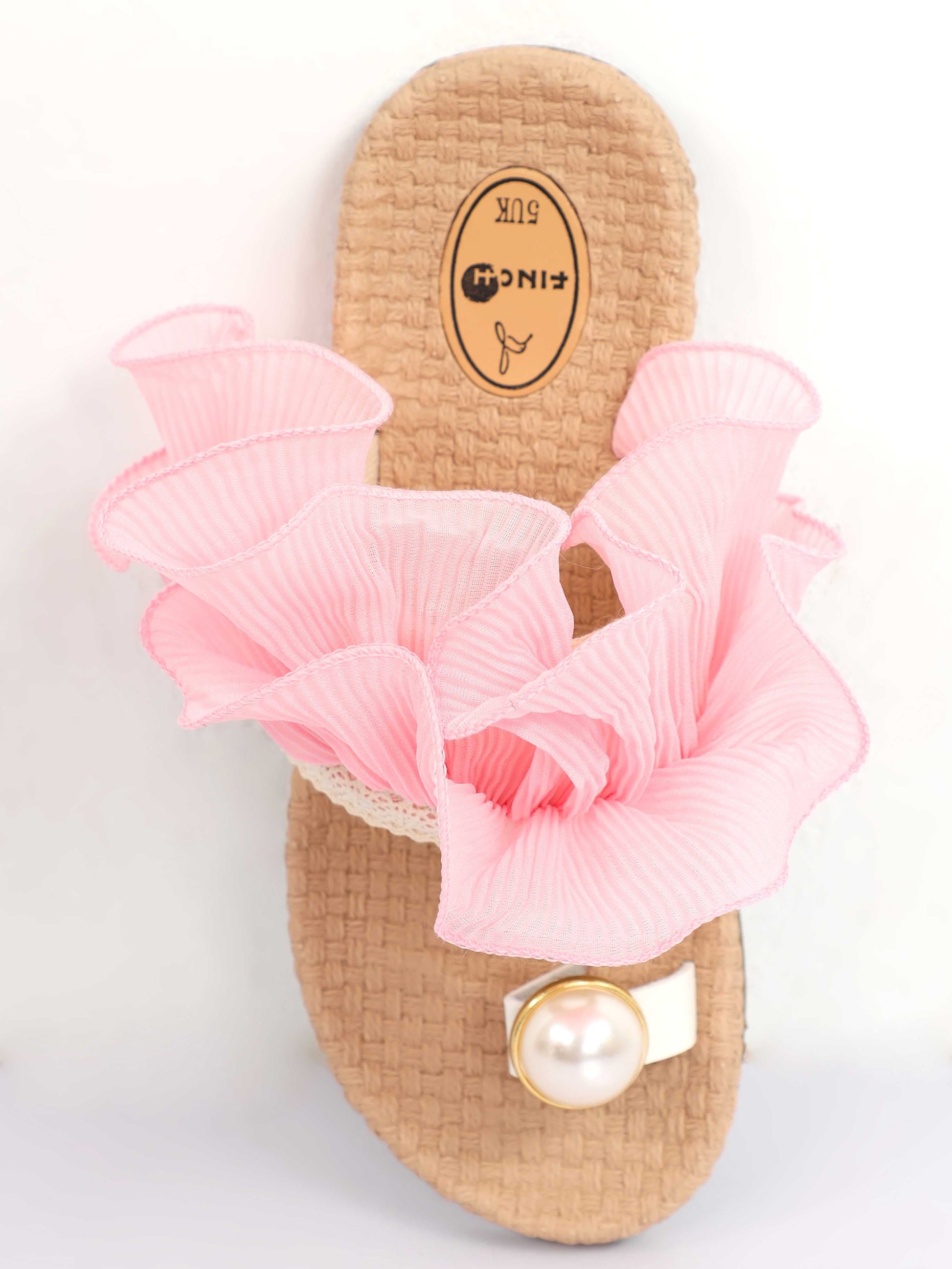 Pink Lace and pearls Footwear for Women 