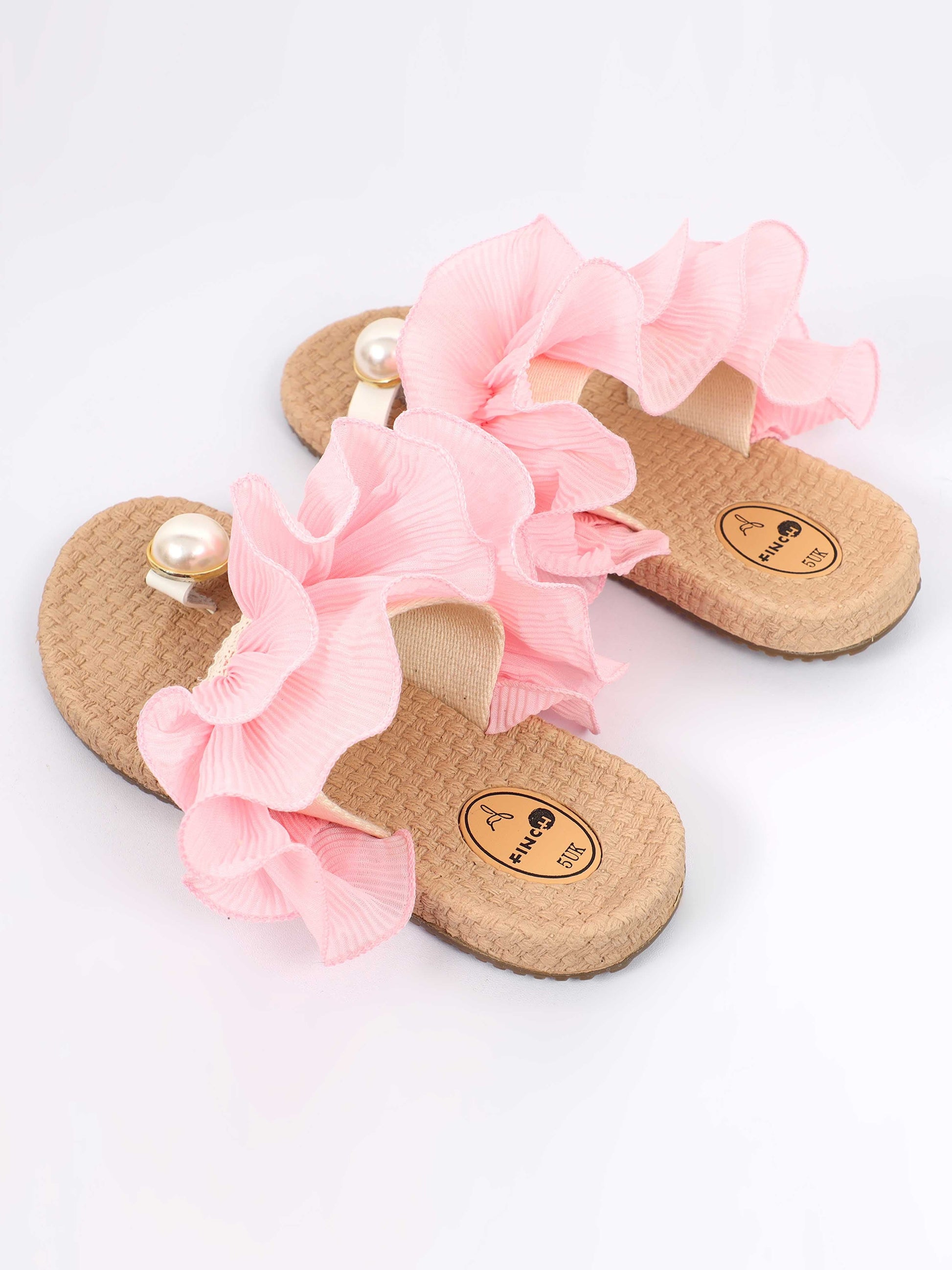 Pink Lace and pearls Footwear for Women 